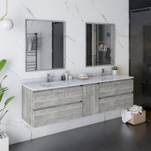 Load image into Gallery viewer, Fresca Formosa 72&quot; Wall Hung Double Sink Modern Bathroom Vanity w/ Mirrors in Ash- Fresca
