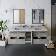 Load image into Gallery viewer, Fresca Formosa 72&quot; Wall Hung Double Sink Modern Bathroom Vanity w/ Mirrors in Ash- Fresca