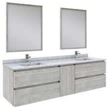 Load image into Gallery viewer, Fresca Formosa 72&quot; Wall Hung Double Sink Modern Bathroom Vanity w/ Mirrors in Ash- Fresca