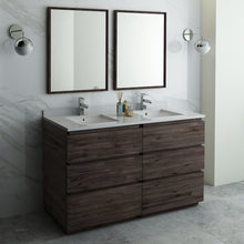 Load image into Gallery viewer, Fresca Formosa 60&quot; Floor Standing Double Sink Modern Bathroom Vanity w/ Mirrors- Fresca