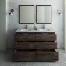 Load image into Gallery viewer, Fresca Formosa 60&quot; Floor Standing Double Sink Modern Bathroom Vanity w/ Mirrors- Fresca