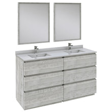 Load image into Gallery viewer, Fresca Formosa 60&quot; Floor Standing Double Sink Modern Bathroom Vanity w/ Mirrors in Ash- Fresca