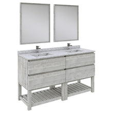 Load image into Gallery viewer, Fresca Formosa 60&quot; Floor Standing Double Sink Modern Bathroom Vanity w/ Open Bottom &amp; Mirrors in Ash- Fresca
