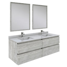 Load image into Gallery viewer, Fresca Formosa 60&quot; Wall Hung Double Sink Modern Bathroom Vanity w/ Mirrors in Ash- Fresca