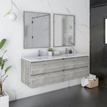 Load image into Gallery viewer, Fresca Formosa 60&quot; Wall Hung Double Sink Modern Bathroom Vanity w/ Mirrors in Ash- Fresca