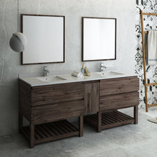 Load image into Gallery viewer, Fresca Formosa 84&quot; Floor Standing Double Sink Modern Bathroom Vanity w/ Open Bottom &amp; Mirrors- Fresca