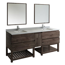 Load image into Gallery viewer, Fresca Formosa 84&quot; Floor Standing Double Sink Modern Bathroom Vanity w/ Open Bottom &amp; Mirrors- Fresca