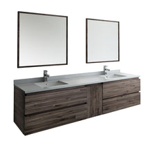 Load image into Gallery viewer, Fresca Formosa 84&quot; Wall Hung Double Sink Modern Bathroom Vanity w/ Mirrors- Fresca