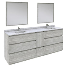Load image into Gallery viewer, Fresca Formosa 84&quot; Floor Standing Double Sink Modern Bathroom Vanity w/ Mirrors in Ash- Fresca