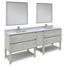 Load image into Gallery viewer, Fresca Formosa 84&quot; Floor Standing Double Sink Modern Bathroom Vanity w/ Open Bottom &amp; Mirrors in Ash- Fresca