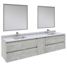 Load image into Gallery viewer, Fresca Formosa 84&quot; Wall Hung Double Sink Modern Bathroom Vanity w/ Mirrors in Ash- Fresca