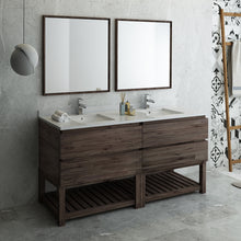 Load image into Gallery viewer, Fresca Formosa 72&quot; Floor Standing Double Sink Modern Bathroom Vanity w/ Open Bottom &amp; Mirrors- Fresca
