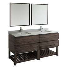 Load image into Gallery viewer, Fresca Formosa 72&quot; Floor Standing Double Sink Modern Bathroom Vanity w/ Open Bottom &amp; Mirrors- Fresca