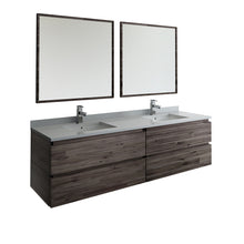 Load image into Gallery viewer, Fresca Formosa 72&quot; Wall Hung Double Sink Modern Bathroom Vanity w/ Mirrors- Fresca