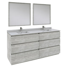 Load image into Gallery viewer, Fresca Formosa 72&quot; Floor Standing Double Sink Modern Bathroom Vanity w/ Mirrors in Ash- Fresca