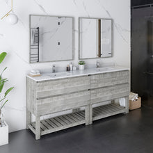 Load image into Gallery viewer, Fresca Formosa 72&quot; Floor Standing Double Sink Modern Bathroom Vanity w/ Open Bottom &amp; Mirrors in Ash- Fresca