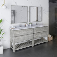 Load image into Gallery viewer, Fresca Formosa 72&quot; Floor Standing Double Sink Modern Bathroom Vanity w/ Open Bottom &amp; Mirrors in Ash- Fresca