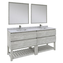 Load image into Gallery viewer, Fresca Formosa 72&quot; Floor Standing Double Sink Modern Bathroom Vanity w/ Open Bottom &amp; Mirrors in Ash- Fresca