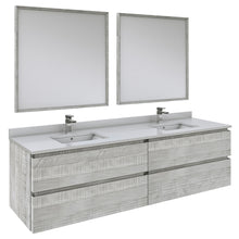 Load image into Gallery viewer, Fresca Formosa 72&quot; Wall Hung Double Sink Modern Bathroom Vanity w/ Mirrors in Ash- Fresca