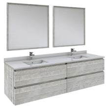 Load image into Gallery viewer, Fresca Formosa 72&quot; Wall Hung Double Sink Modern Bathroom Vanity w/ Mirrors in Ash- Fresca