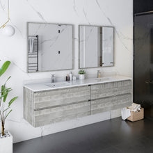 Load image into Gallery viewer, Fresca Formosa 72&quot; Wall Hung Double Sink Modern Bathroom Vanity w/ Mirrors in Ash- Fresca