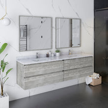 Load image into Gallery viewer, Fresca Formosa 72&quot; Wall Hung Double Sink Modern Bathroom Vanity w/ Mirrors in Ash- Fresca