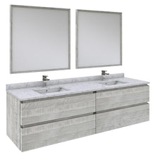 Load image into Gallery viewer, Fresca Formosa 72&quot; Wall Hung Double Sink Modern Bathroom Vanity w/ Mirrors in Ash- Fresca