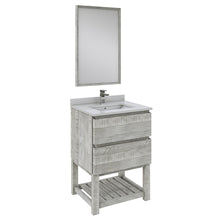 Load image into Gallery viewer, Fresca Formosa 24&quot; Floor Standing Modern Bathroom Vanity w/ Open Bottom &amp; Mirror in Ash- Fresca