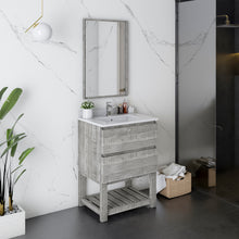 Load image into Gallery viewer, Fresca Formosa 24&quot; Floor Standing Modern Bathroom Vanity w/ Open Bottom &amp; Mirror in Ash- Fresca