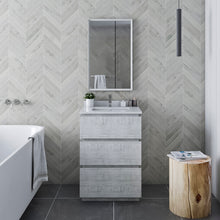 Load image into Gallery viewer, Fresca Formosa 24&quot; Floor Standing Modern Bathroom Vanity w/ Mirror in Rustic White- Fresca