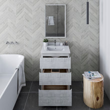 Load image into Gallery viewer, Fresca Formosa 24&quot; Floor Standing Modern Bathroom Vanity w/ Mirror in Rustic White- Fresca