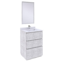 Load image into Gallery viewer, Fresca Formosa 24&quot; Floor Standing Modern Bathroom Vanity w/ Mirror in Rustic White- Fresca