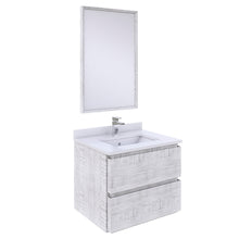 Load image into Gallery viewer, Fresca Formosa 24&quot; Wall Hung Modern Bathroom Vanity w/ Mirror in Rustic White- Fresca