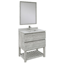 Load image into Gallery viewer, Fresca Formosa 30&quot; Floor Standing Modern Bathroom Vanity w/ Open Bottom &amp; Mirror in Ash- Fresca