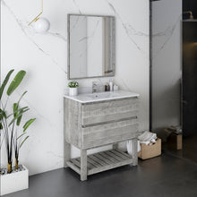 Load image into Gallery viewer, Fresca Formosa 30&quot; Floor Standing Modern Bathroom Vanity w/ Open Bottom &amp; Mirror in Ash- Fresca