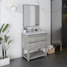 Load image into Gallery viewer, Fresca Formosa 30&quot; Floor Standing Modern Bathroom Vanity w/ Open Bottom &amp; Mirror in Ash- Fresca