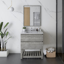 Load image into Gallery viewer, Fresca Formosa 30&quot; Floor Standing Modern Bathroom Vanity w/ Open Bottom &amp; Mirror in Ash- Fresca