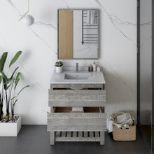 Load image into Gallery viewer, Fresca Formosa 30&quot; Floor Standing Modern Bathroom Vanity w/ Open Bottom &amp; Mirror in Ash- Fresca