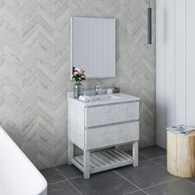 Load image into Gallery viewer, Fresca Formosa 30&quot; Floor Standing Modern Bathroom Vanity w/ Open Bottom &amp; Mirror in Rustic White- Fresca