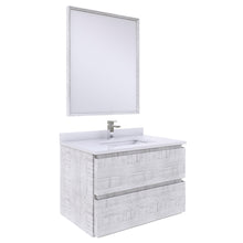 Load image into Gallery viewer, Fresca Formosa 30&quot; Wall Hung Modern Bathroom Vanity w/ Mirror in Rustic White- Fresca