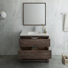 Load image into Gallery viewer, Fresca Formosa 36&quot; Floor Standing Modern Bathroom Vanity w/ Open Bottom &amp; Mirror- Fresca