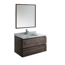 Load image into Gallery viewer, Fresca Formosa 36&quot; Wall Hung Modern Bathroom Vanity w/ Mirror- Fresca