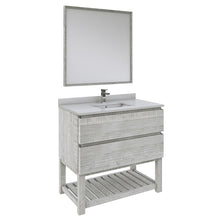Load image into Gallery viewer, Fresca Formosa 36&quot; Floor Standing Modern Bathroom Vanity w/ Open Bottom &amp; Mirror in Ash- Fresca