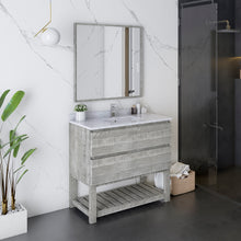 Load image into Gallery viewer, Fresca Formosa 36&quot; Floor Standing Modern Bathroom Vanity w/ Open Bottom &amp; Mirror in Ash- Fresca
