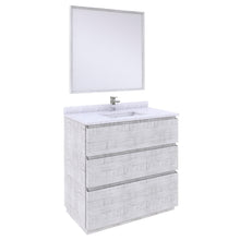 Load image into Gallery viewer, Fresca Formosa 36&quot; Floor Standing Modern Bathroom Vanity w/ Mirror in Rustic White- Fresca