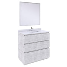 Load image into Gallery viewer, Fresca Formosa 36&quot; Floor Standing Modern Bathroom Vanity w/ Mirror in Rustic White- Fresca