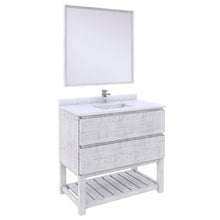 Load image into Gallery viewer, Fresca Formosa 36&quot; Floor Standing Modern Bathroom Vanity w/ Open Bottom &amp; Mirror in Rustic White- Fresca