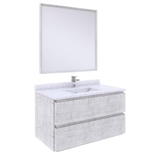 Load image into Gallery viewer, Fresca Formosa 36&quot; Wall Hung Modern Bathroom Vanity w/ Mirror in Rustic White- Fresca