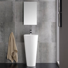 Load image into Gallery viewer, Fresca Messina 16&quot; White Pedestal Sink w Medicine Cabinet - Modern Bathroom Vanity- Fresca