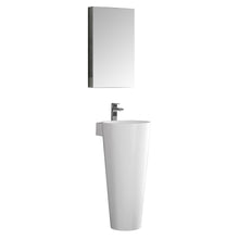 Load image into Gallery viewer, Fresca Messina 16&quot; White Pedestal Sink w Medicine Cabinet - Modern Bathroom Vanity- Fresca